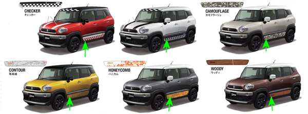 "Crosby" Genuine MN71S Door Splash Guard Panel Decal Parts Genuine Suzuki Parts Sticker Seal One Point Option Accessory Supplies 