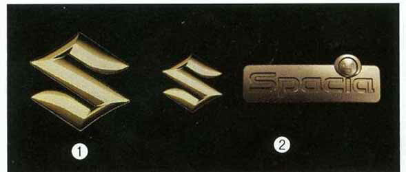 "Spacia" Genuine MK32S Emblem (Gold) Front Grille Parts Suzuki Genuine Parts Decoration Custom Aero Decoration One Point Spacia Options Accessories Supplies 