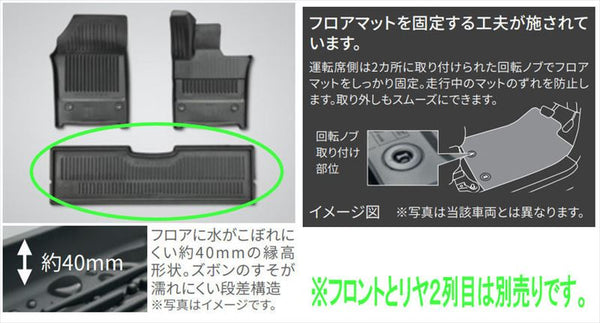 『アルファード』 純正 AAHH40W AGH40W AAHH45W AGH45W スノー・レジャー用フロアマット縁高タイプ（リヤ２列目のみ） ※フロント別売 パーツ トヨタ純正部品 フロアカーペット カーマット カーペットマット オプション アクセサリー 用品