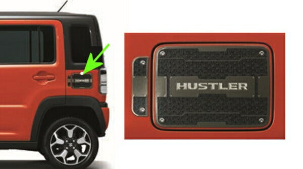 "Hustler" Genuine MR52S Fuel Lid Garnish HUSTLER Logo Parts Genuine Suzuki Parts Fuel Filler Aero Parts Options Accessories Supplies 