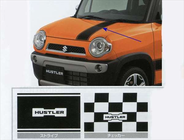 "Hustler" Genuine MR31S Hood Decal Parts Suzuki Genuine Parts Sticker Seal One Point Hustler Option Accessories Supplies 