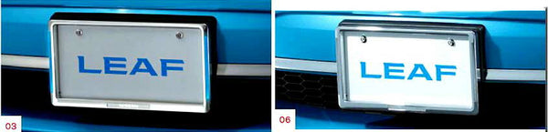 「LEAF」正品 AZE0 發光車牌輪圈套件（前：帶照明，後：鍍鉻） 零件 日產正品零件 編號框 編號輪圈 編號框 leaf 選項 配件 耗材