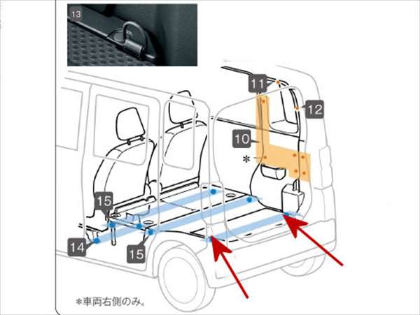 『ハイゼットキャディー』 純正 LA700V LA710V フックA（2個） パーツ ダイハツ純正部品 hijetcaddie オプション アクセサリー 用品